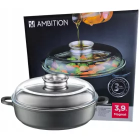 Ambition Magnat Tiefbratpfanne mit Aroma Knob System, 28 cm