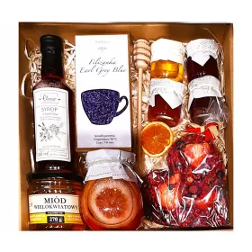    GROßER KORB GESCHENKSET GESCHENK SCHOKOLADE TEE HONIG ZITRONENSIRUP