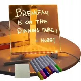    Acryl-Schreibtafel mit beleuchtetem Ständer, LED-LUMOBOARD-Tafel