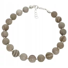  925 SILBER SILBERARMBAND MIT GESTREIFTEM FEUELSEUTEL