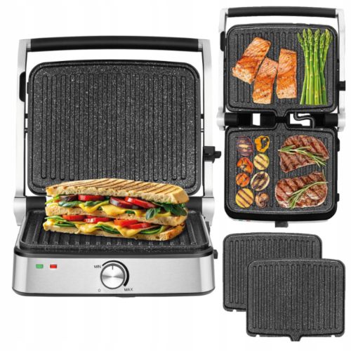  ELEKTROGRILL Panini Sandwichmaker regelbar bis 220°C XXL 2000W