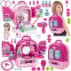  Schminktisch im Koffer, Puppenhaus-Rucksack, 3-in-1-Spiel-Beauty-Set