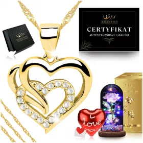    GOLDKETTE HERZ + ROSE GESCHENK FÜR DIE FRAU DER SCHWIEGERMUTTER DER MUTTER DER FREUNDIN