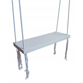    Schaukelbrett aus Massivholz, weiß lackiert, für Kinder, Zuhause und Garten, 50 cm