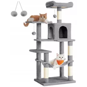    CAT SCRATCRATOR XXL HOCH 143CM 6 STUFEN BAUMHAUS HÄNGEMATTE LED