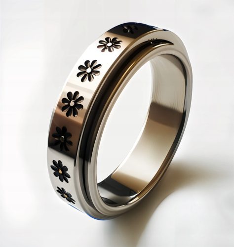  Anti-Stress-Ring (drehbar) – Blumenmuster