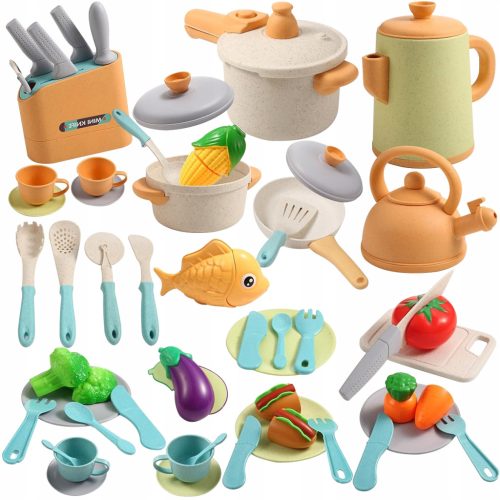 49X KÜCHENTÖPFE-SET FÜR KINDER GEMÜSE KÜCHENZUBEHÖR KÜCHE