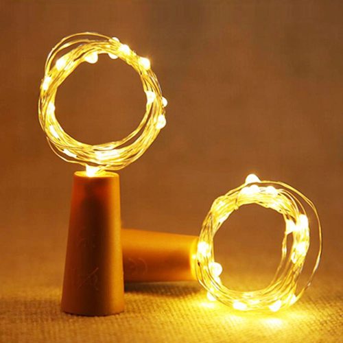  Weinflasche mit LED-Beleuchtung aus Korkketten
