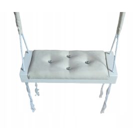    Schaukelsitz Beige gepolstert Kinder Haus Garten Samt hängend 50cm