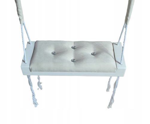  Schaukelsitz Beige gepolstert Kinder Haus Garten Samt hängend 50cm