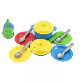  Teddybären Set mit bunten Plastikutensilien ab 12 m