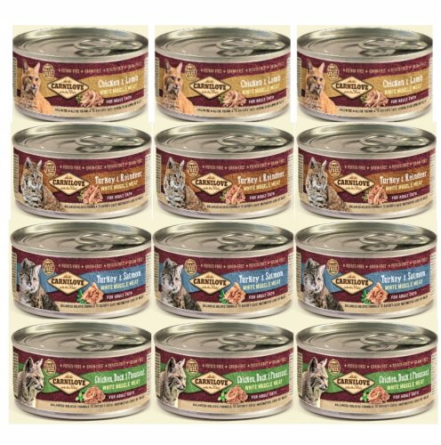  Carnilove Cat Nassfutter für Katzen MIX 4 Geschmacksrichtungen 12 x 100g