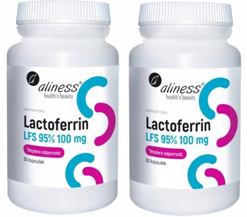 Aliness Lactoferrin LFS 95% + Vitamin C 100mg - Unterstützt das Immunsystem, 30 Kapseln