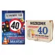  BOX ESSENTIALS UND EINE KARTE MIT EINER KARTE ZUM 40. GEBURTSTAG FÜR DEN BRUDER SEINES MANNES