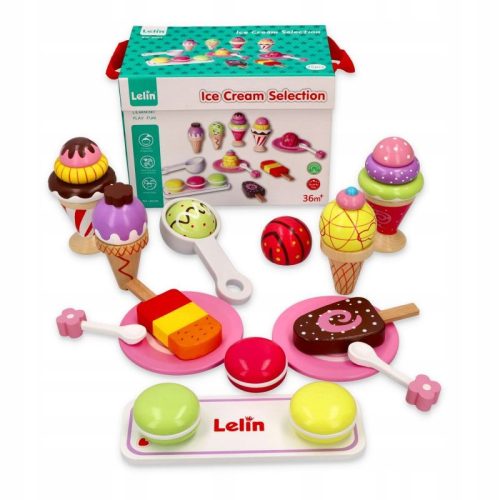  Lelin 40105 Eisset aus Holz, 25-tlg.