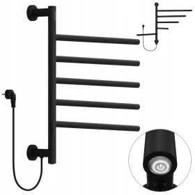  EBERG elektrischer Badheizkörper 80 W 500 x 662 mm schwarz