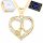  14K Gold Halskette Herz mit Buchstabe 925 Silber Liebesbuchstabe A 585 vergoldet