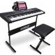  Keyboard-Klavier-Kopfhörer-Set, 61 Tasten, professioneller Taschenstuhl