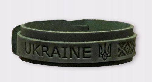  Doppeltes Lederarmband Grün UKRAINE 42cm