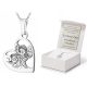 SILBER SET pr. 925er Kette 40 cm und Schutzengel-Herzmedaillon + GRAVUR