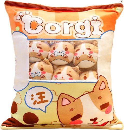  PUDDING-KISSEN GEFÜLLT MIT NIEDLICHEN CORGI-HUNDEN ALS GESCHENK.