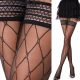  Fenome Selbsttragende Strümpfe mit Silikon, ROMBILIC-Muster, schwarz