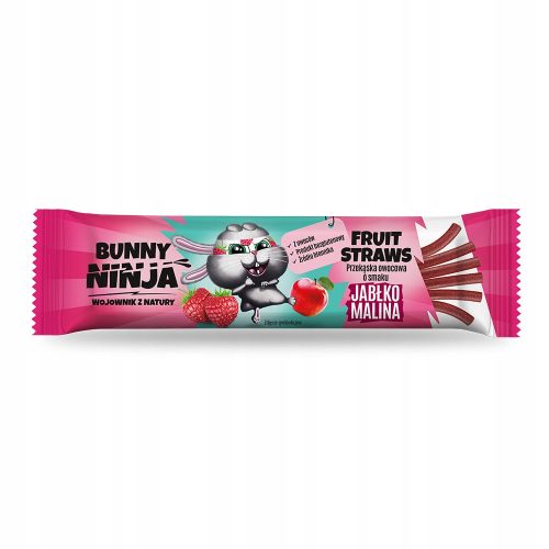 Bunny Ninja Fruit Straws Apfel-Himbeer Geschmack - 18er Set