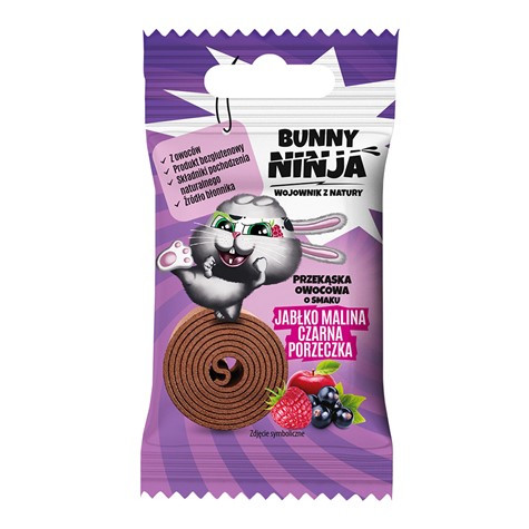 Bunny Ninja FRUIT ROLLS Apfel-Himbeere-Schwarze Johannisbeere 28 Stück