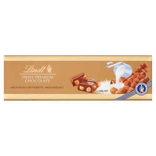 Lindt Schweizer Vollmilchschokolade mit Ganzen Haselnüssen 300g