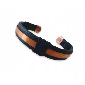    AURELIA Magnetisches Gesundheitsarmband Kupfer LEDER aus Indien handgefertigt