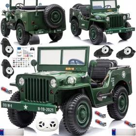    JEEP WILLYS 4X4-Antriebsauto mit 12V14AH-Batterie, EVA-Rädern, US-Militär