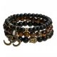  BUDDHA-ARMBAND-SET FÜR HERREN, 3IN1, TIGERAUGE, ONYXSTEIN