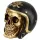  Totenkopf Goldener Totenkopf im Motorradhelm, 12 cm