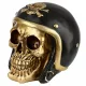  Totenkopf Goldener Totenkopf im Motorradhelm, 12 cm