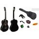  MONTANA SCHWARZE KLASSISCHE GITARRE 4/4 + ZUBEHÖR + KOSTENLOSE GESCHENKE