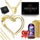  GOLDENE HERZ-HALSKETTE + EWIGE LED-ROSE / GESCHENK ZUM NAMENSTAG IHRER ENKELIN