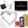  SILBERNE HERZ-HALSKETTE + LED-ROSE / GESCHENK FÜR EINE FRAU ZUM 40. GEBURTSTAG