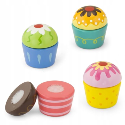  Viga PM-0943 Cupcakes aus Holz, 4 Stück
