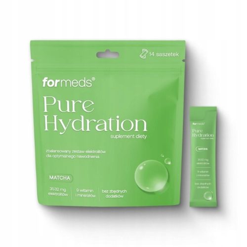Formeds Pure Hydration Elektrolyte Matcha - Diätetischer Elektrolyt-Mix in praktischen Sachets