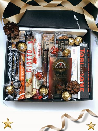  Weihnachtsbox Goldstern Korb mit Süßigkeiten Weihnachtsgeschenkbox
