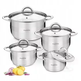   8-teiliges Edelstahl-Kochtopfset Faro von Konighoffer für alle Herdarten inkl. Induktion