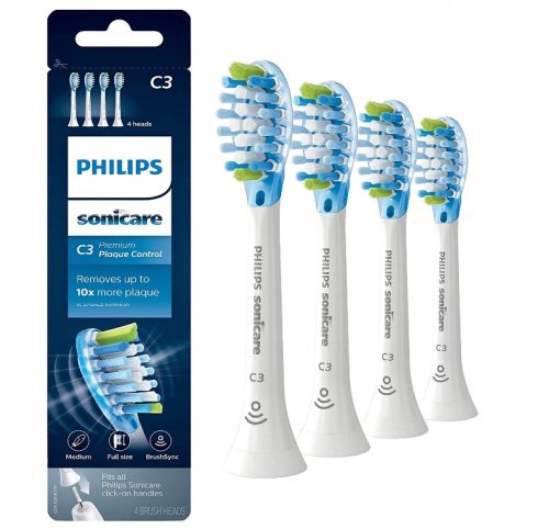  4-teilige Philips Köpfe Plaque Defense Sonicare C3 Premium HX9044