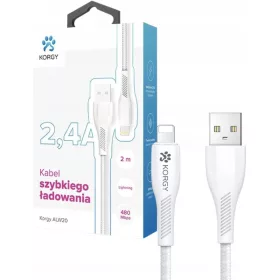    USB-A - Lightning-Kabel Korgy ALW20 2 m Schnellladung 480 Mbit/s Weiß
