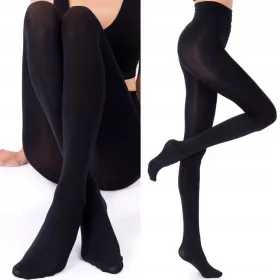    Velurstrumpfhose 200 den 3D-Samt ohne Höschen T-Band halbmatt schwarz Tg.3
