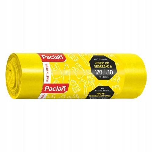  PACLAN Müllsäcke für Plastik. Müllsäcke zum Sortieren von Plastik, GELB, 10 Stk.