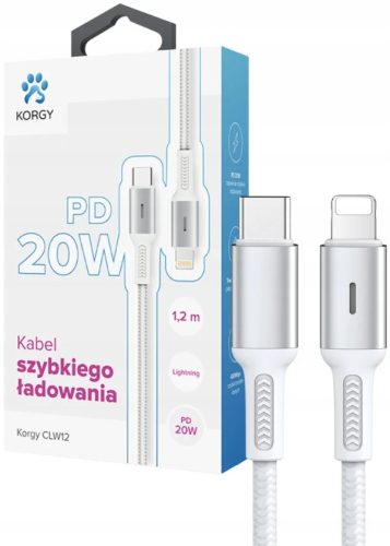  USB-C-Kabel – Beleuchtung Korgy CLW12 20 W 1,2 m Lade-LED Nylon weiß
