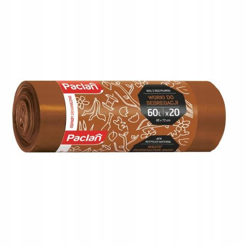  Müllsäcke für Bioabfälle PACLAN Müllsäcke zur Trennung von Bioabfällen BRAUN 60 l, 20 Stk. 60 l 20 Stk.