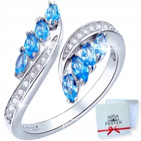    Verstellbarer Ring mit Flügeln aus 925er Silber und kubischen Zirkonen aus 925er Silber PRAVEN