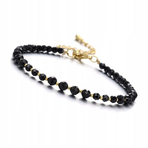  Armband Stein Turmalin Schwarz 4mm