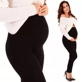    Nahtlose SCHWARZE Umstandsleggings mit hoher Taille und blickdichtem Gummizug
